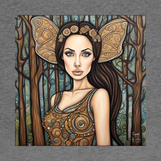 Angelina Jolie as a fairy in the woods by Colin-Bentham